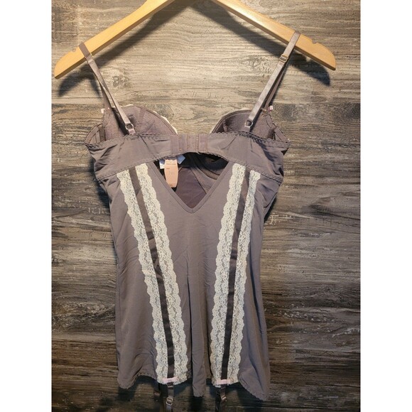 Victoria’s Secret Very Sexy 34C Lace Balconette Bustier Bra Gray And Light Pink - Picture 2 of 5